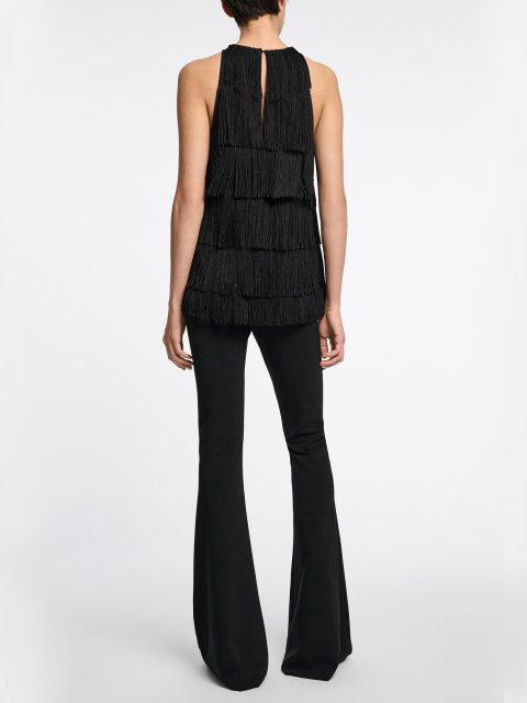 Черный топ Dorothee Schumacher с бахромой: фото 3 - Invogue