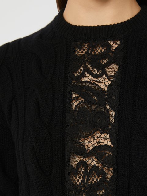 Чёрный свитер MAX MARA из шерсти и кашемира: фото 4 - Invogue