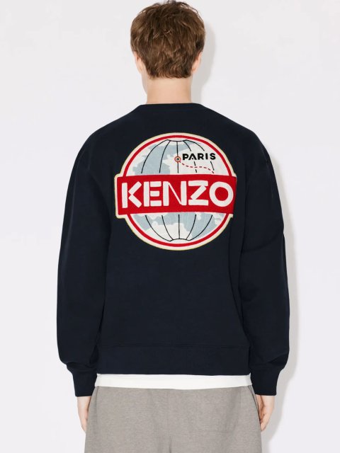 Темно-синий свитер KENZO с логотипом в виде земного шара: фото 2 - Invogue