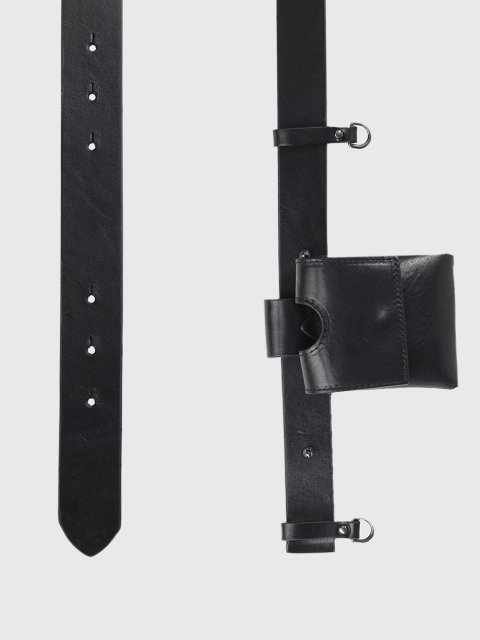 Чёрный ремень WEEKEND ACCESSORIES: фото 4 - Invogue