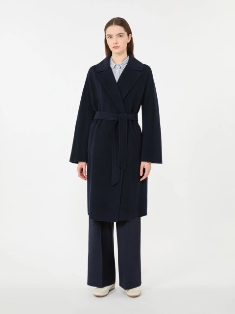 Темно-синє пальто WEEKEND MAX MARA з суміші вовни: фото 3 - Invogue