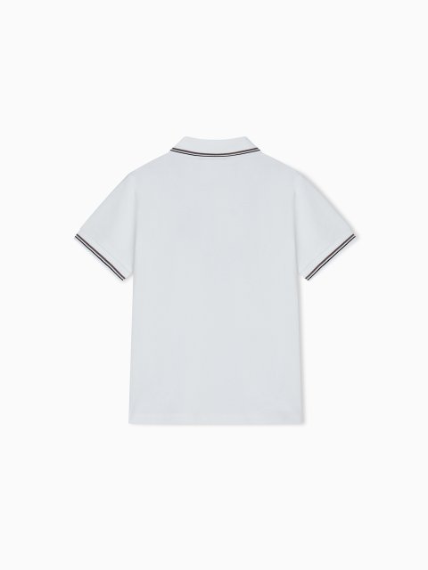 Поло из эластичного пике Emporio Armani Kids: фото 2 - Invogue