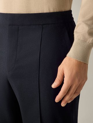Темно-сині штани ZEGNA з вовни та шовку: фото 5 - Invogue