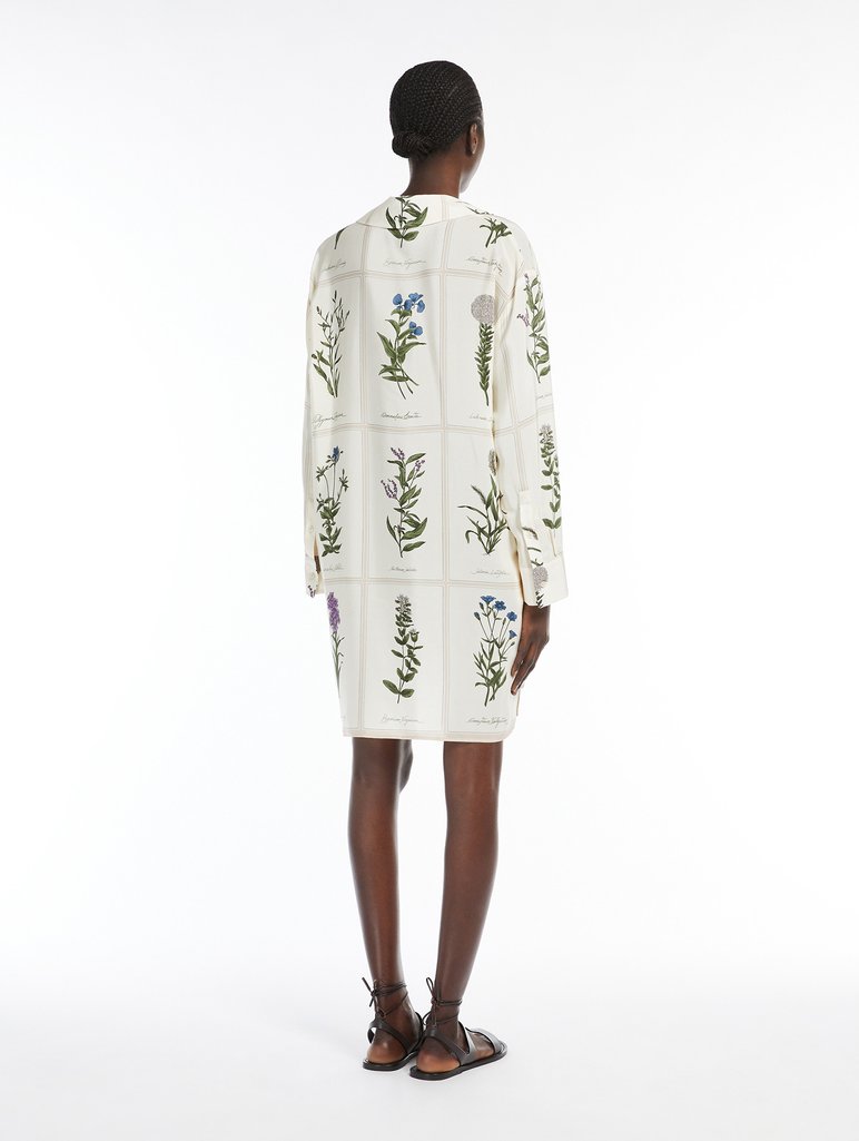 Молочна сукня Weekend Max Mara з шовкового крепдешину: фото 2 - Invogue