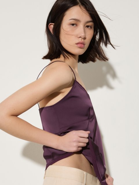Фиолетовый топ Max&Co из сатина: фото 4 - Invogue