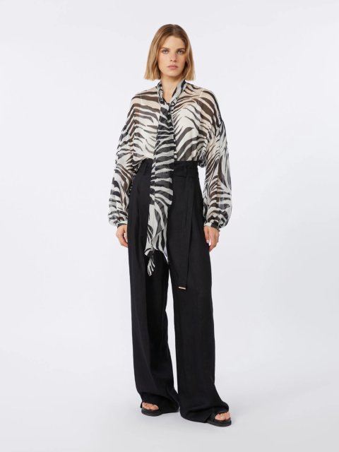 Чорні брюки Max Mara з льону: фото 1 - Invogue