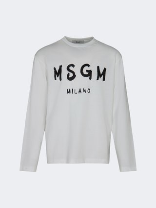 Белый джемпер MSGM из хлопка: фото - Invogue