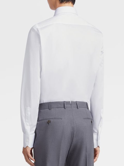 Белая рубашка Zegna из хлопка с технологией Trofeo™: фото 2 - Invogue