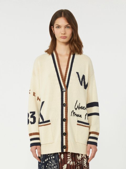 Бежевий кардиган WEEKEND MAX MARA з суміші бавовни: фото 2 - Invogue