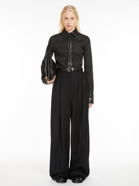 Черные брюки Sportmax из эластичной шерсти: фото 3 - Invogue