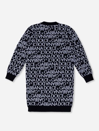 Платье DOLCE&GABBANA из шерсти с принтом в виде логотипа: фото 1 - Invogue