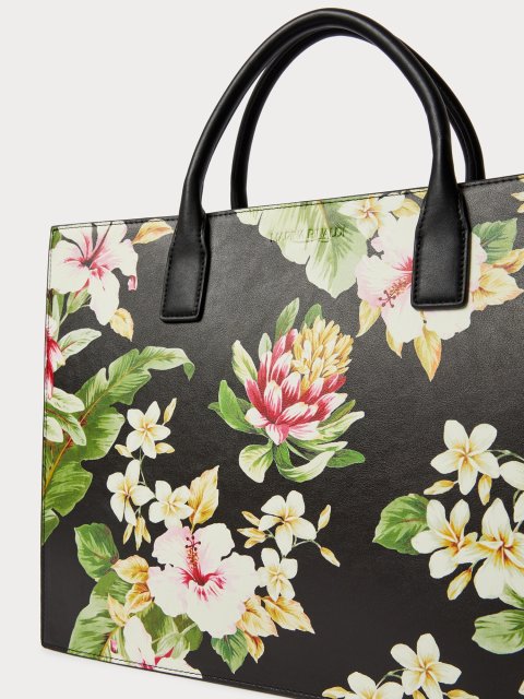 Черная сумка Marina Rinaldi с цветочным принтом: фото 3 - Invogue