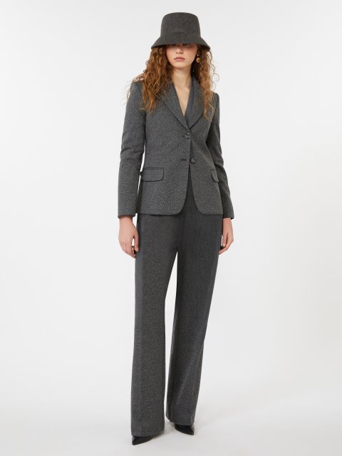 Сірий жакет WEEKEND MAX MARA з суміші бавовни та вовни: фото 1 - Invogue