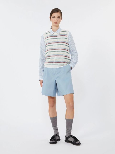 Жилет в полоску WEEKEND MAX MARA из льняной пряжи: фото 1 - Invogue