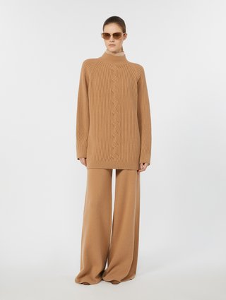 Бежеві брюки MAX MARA з вовни та кашеміру: фото 1 - Invogue