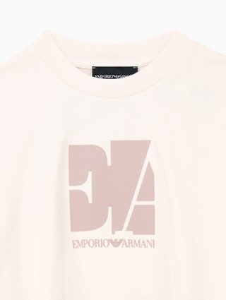 Біла футболка Emporio Armani з принтом з бавовни: фото 2 - Invogue