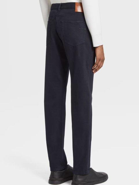 Темно-сині джинси Zegna крою slim з додаванням еластану: фото 2 - Invogue