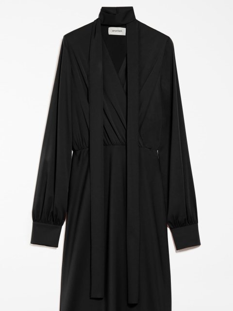 Чорна довга сукня SPORTMAX з шовку: фото 3 - Invogue