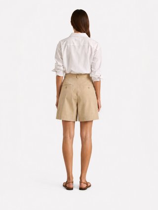 Бежевые шорты Weekend Max Mara из льна: фото 3 - Invogue