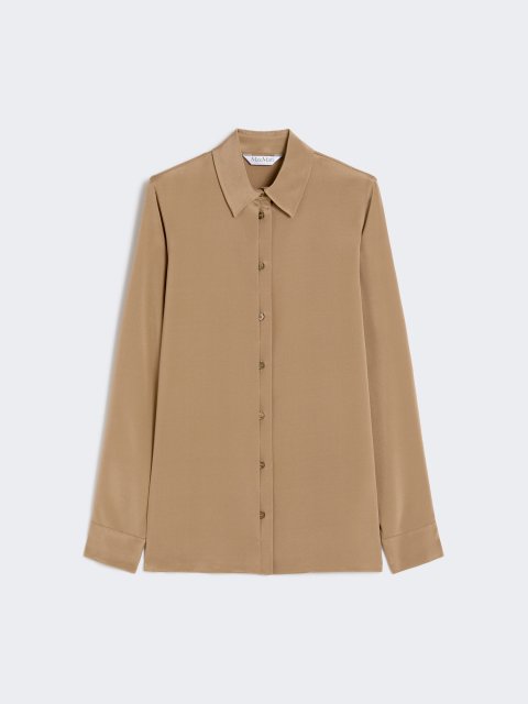 Світло-коричнева сорочка MAX MARA з еластичного шовку: фото - Invogue