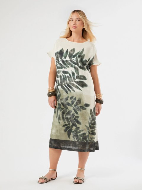 Сукня з принтом MARINA RINALDI з льону: фото 1 - Invogue