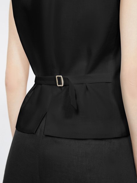 Чорний жилет Max Mara з льону: фото 5 - Invogue