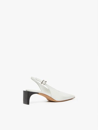 Белые слингбеки Sportmax кожаные: фото 3 - Invogue