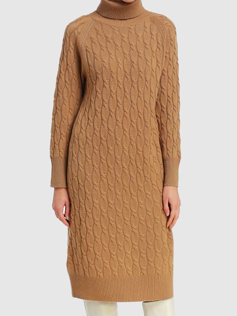 Бежевое платье MAX MARA: фото 3 - Invogue