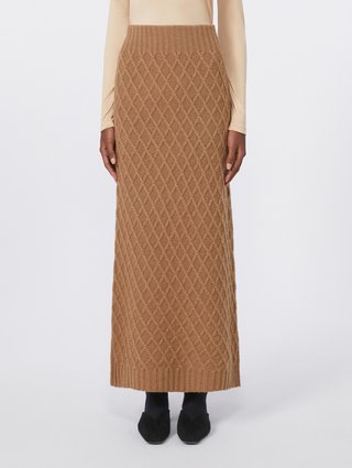 Бежевая юбка MAX MARA из верблюжьей шерсти: фото 2 - Invogue