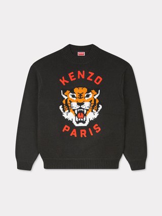 Чорний светр KENZO з вишивкою "Lucky Tiger": фото - Invogue