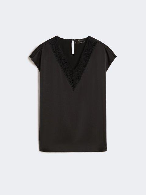 Чорний топ WEEKEND MAX MARA атласний: фото - Invogue