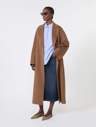 Голубая рубашка Max Mara из хлопка: фото 1 - Invogue