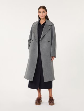 Серое пальто WEEKEND MAX MARA из шерсти: фото 1 - Invogue