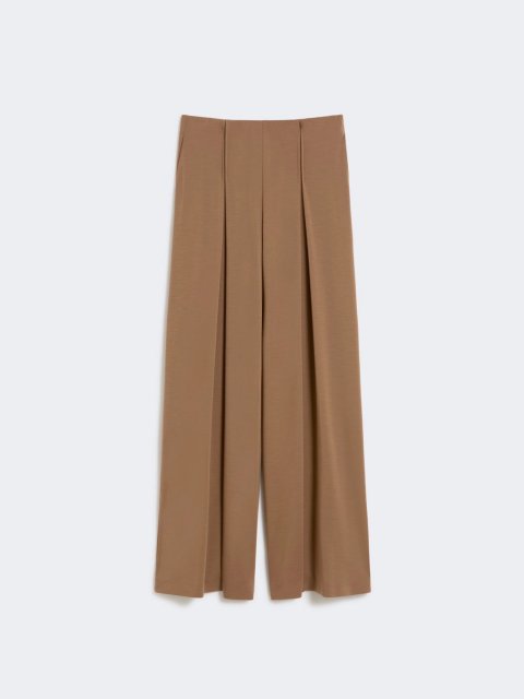 Коричневые брюки MAX MARA из шерстяного трикотажа: фото - Invogue