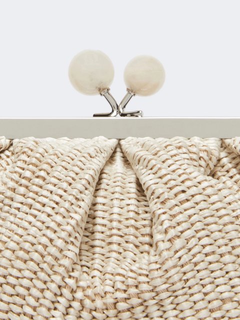 Бежевая сумка Pasticcino Weekend Accessories с эффектом рафии: фото 3 - Invogue