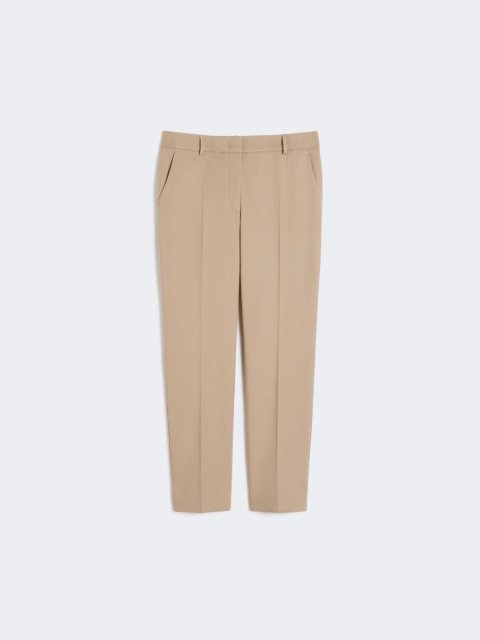Темно-бежевые брюки WEEKEND MAX MARA из эластичного хлопка: фото - Invogue