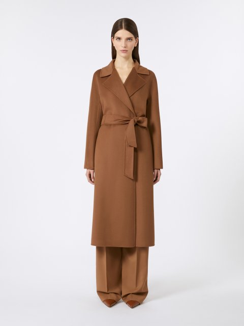 Коричневое пальто MAX MARA из шерсти, кашемира и шелка: фото 2 - Invogue