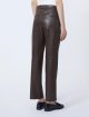Шоколадные брюки MAX MARA из экокожи: фото 3 - Invogue