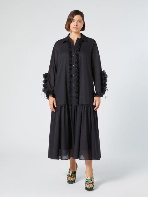 Чорна сукня Marina Rinaldi з оборками: фото 1 - Invogue