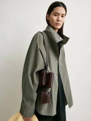 Куртка цвета хаки Toteme из хлопка и полиамида: фото 5 - Invogue