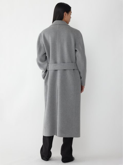 Серое пальто R2W из шерсти и кашемира: фото 3 - Invogue
