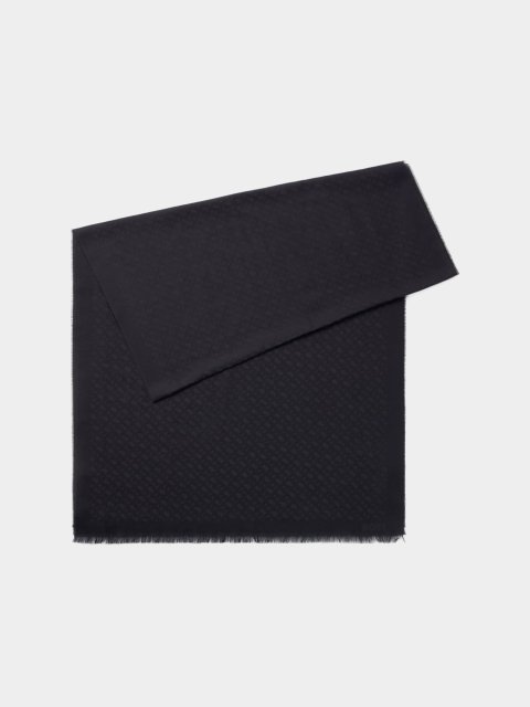 Черный шарф BOSS с жаккардовым узором: фото - Invogue