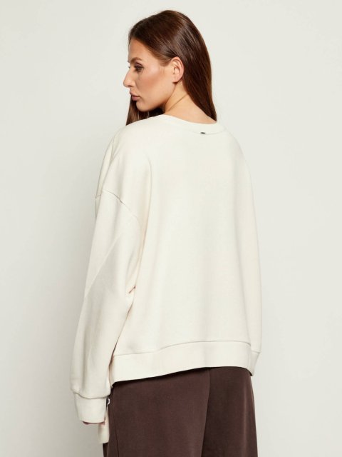 Белый свитшот BOSS из хлопка: фото 2 - Invogue