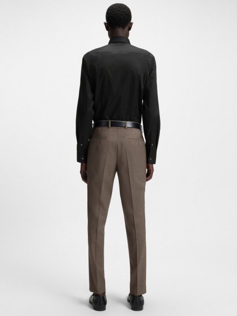 Чорна сорочка BOSS з бавовни: фото 3 - Invogue