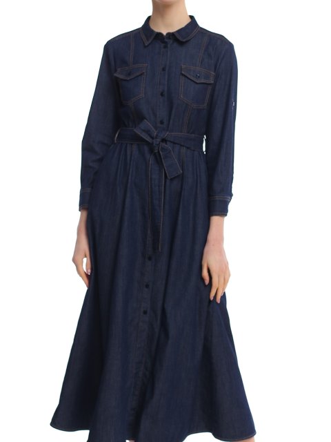 Голубое платье MARELLA: фото 5 - Invogue