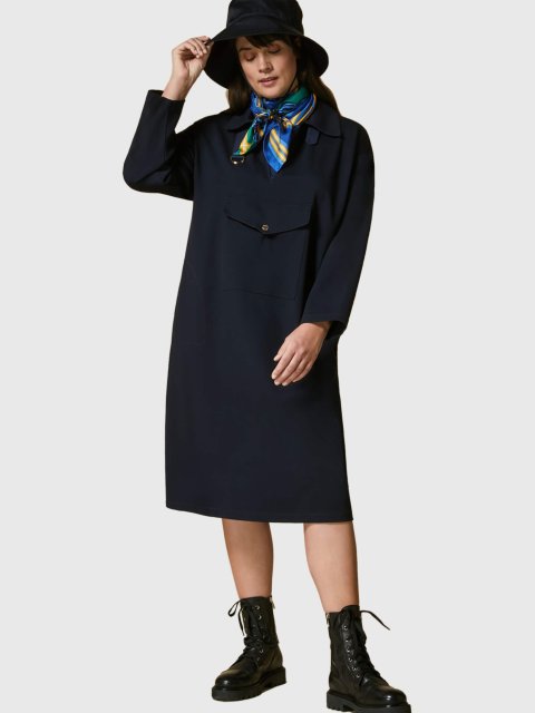 Тёмно-Синее платье MARINA RINALDI: фото 3 - Invogue