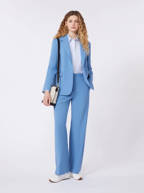 Блакитні брюки WEEKEND MAX MARA з чистої вовни: фото 1 - Invogue