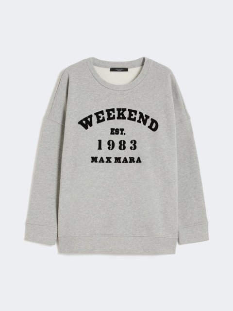 Світло-сірий світшот WEEKEND MAX MARA з бавовняного трикотажу: фото - Invogue