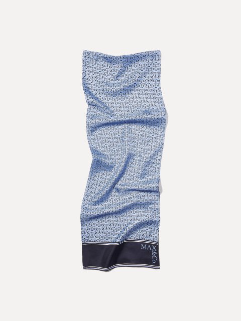 Голубой шарф MAX&CO из шелковой саржи: фото - Invogue