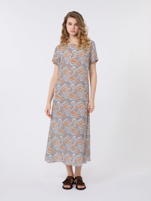 Блакитна сукня з принтом Weekend Max Mara з шовку: фото 1 - Invogue